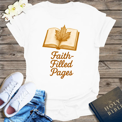 Faith-Filled Pages T-Shirt - White