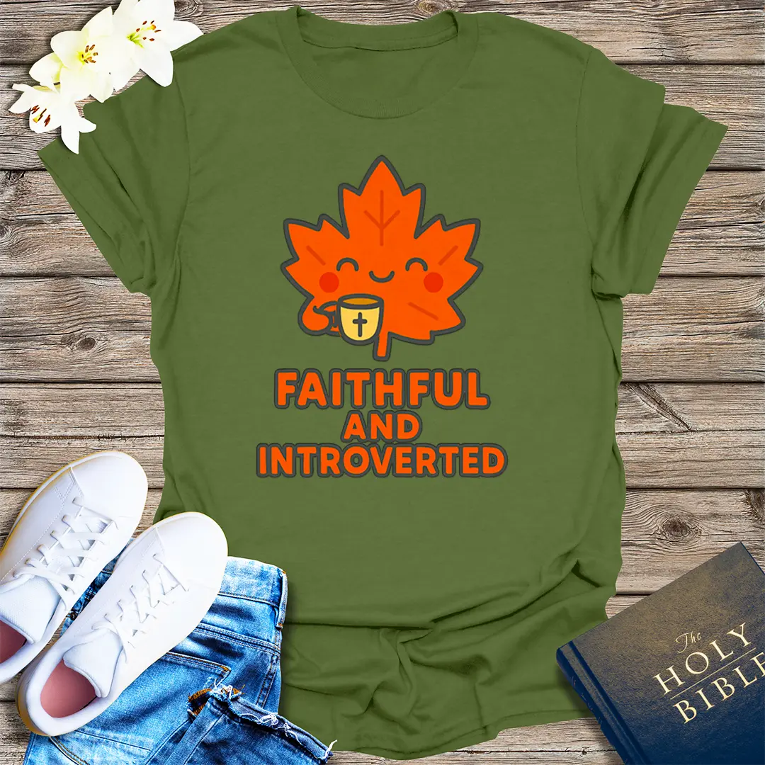 Faithful and Introverted T-Shirt - Military Green