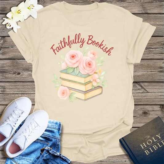 Faithfully Bookish T-Shirt - Natural