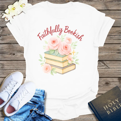 Faithfully Bookish T-Shirt - White