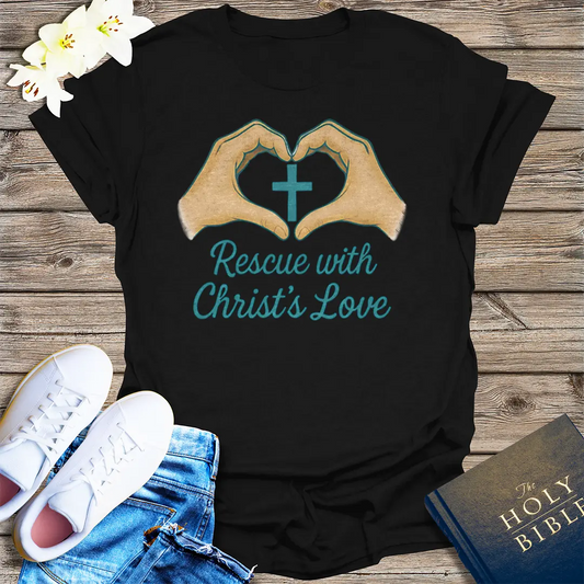 Rescue with Christ's Love T-Shirt - Black