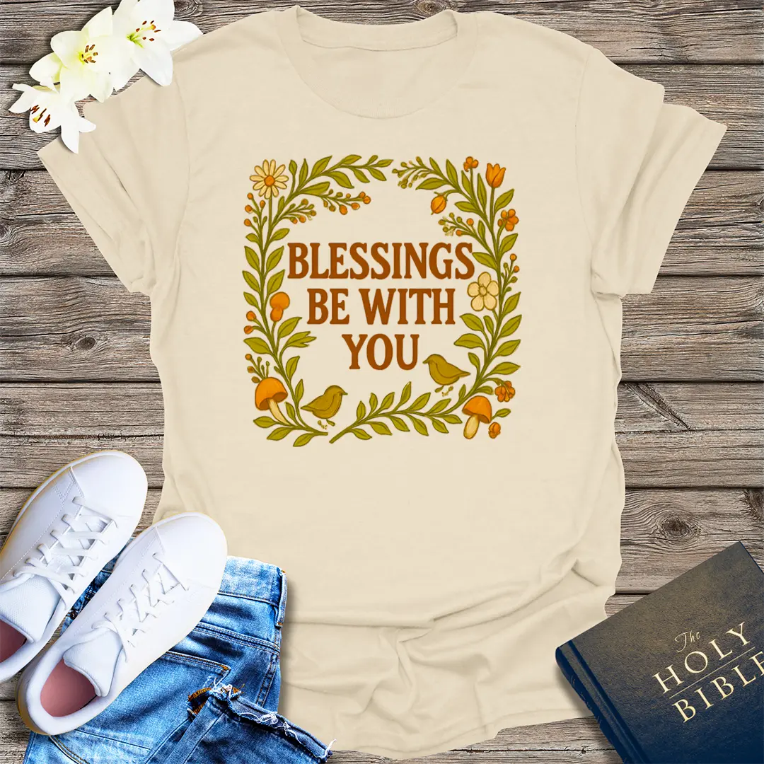 Blessings Be With You T-Shirt - Natural