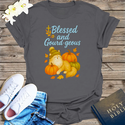 Blessed and Gourd-geous T-Shirt - Charcoal