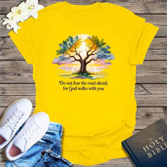 God Walks With You T-Shirt - Daisy