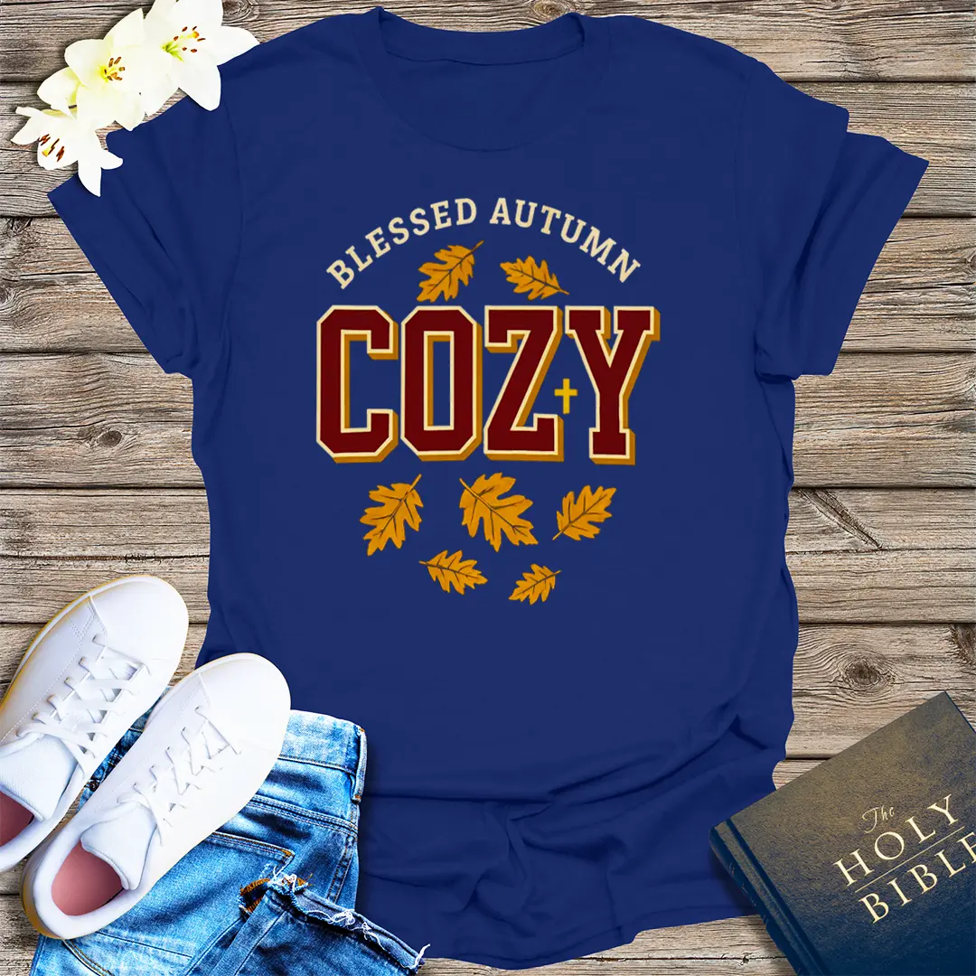 Blessed Autumn Cozy T-Shirt - Navy