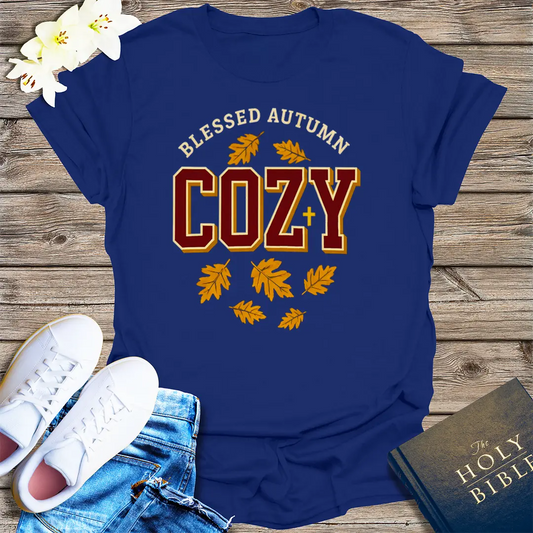 Blessed Autumn Cozy T-Shirt - Navy