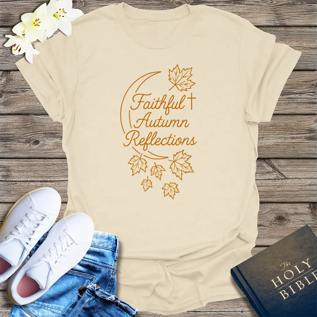Faithful Autumn Reflections T-Shirt - Natural