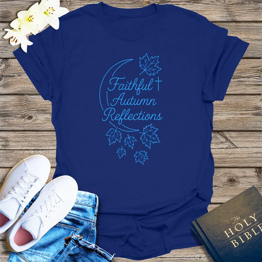 Faithful Autumn Reflections T-Shirt - Navy