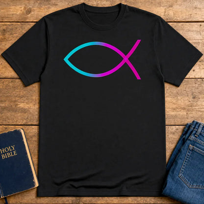 Neon Ichthys Faith T-Shirt - Black