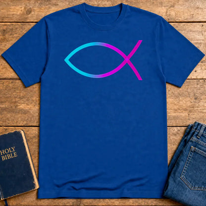 Neon Ichthys Faith T-Shirt - Royal