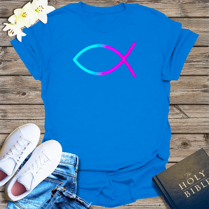 Neon Ichthys Faith T-Shirt - Royal