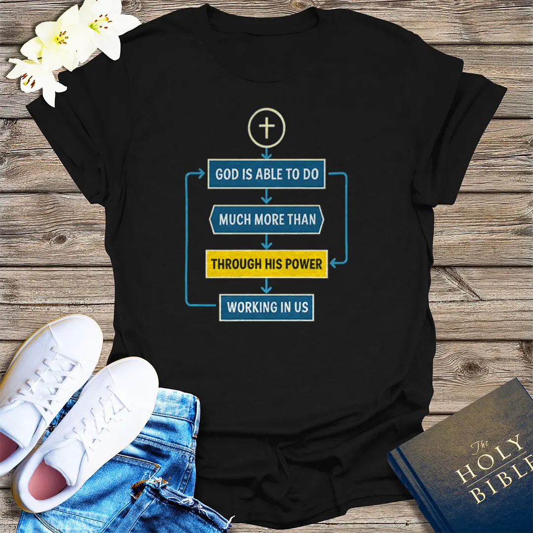 God Is Able Flowchart T-Shirt - Black