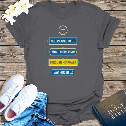 God Is Able Flowchart T-Shirt - Charcoal