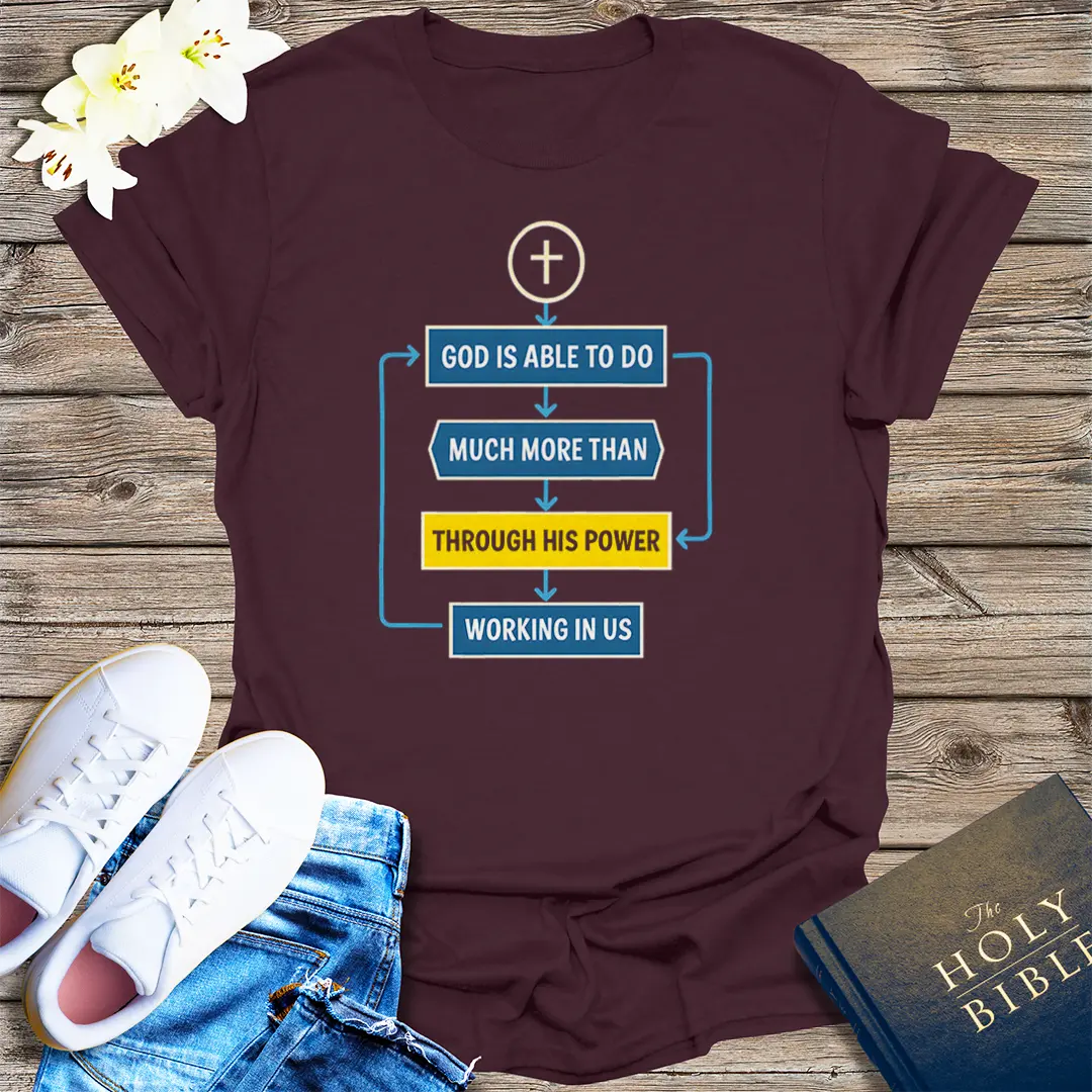 God Is Able Flowchart T-Shirt - Dark Chocolate