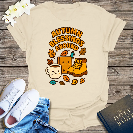 Autumn Blessings Abound T-Shirt - Natural