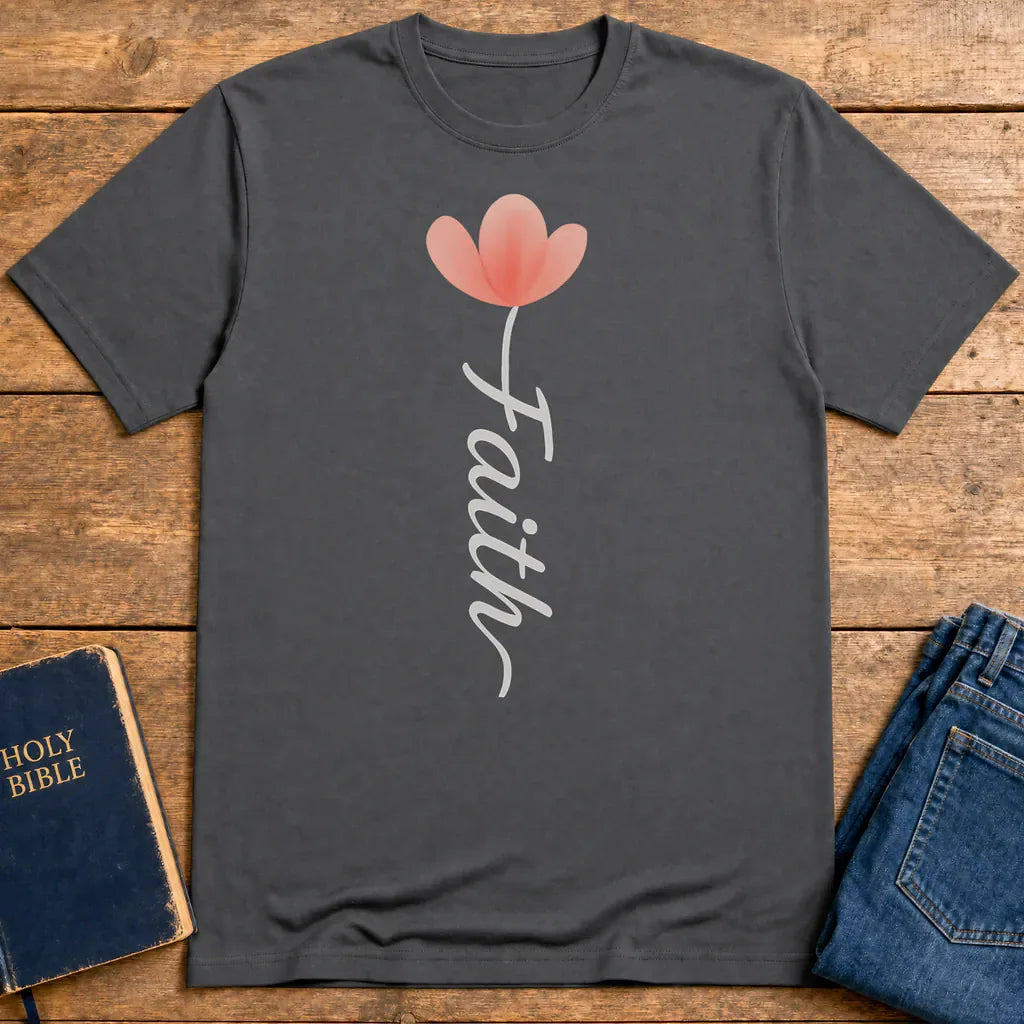 Faith Blossom T-Shirt - Charcoal