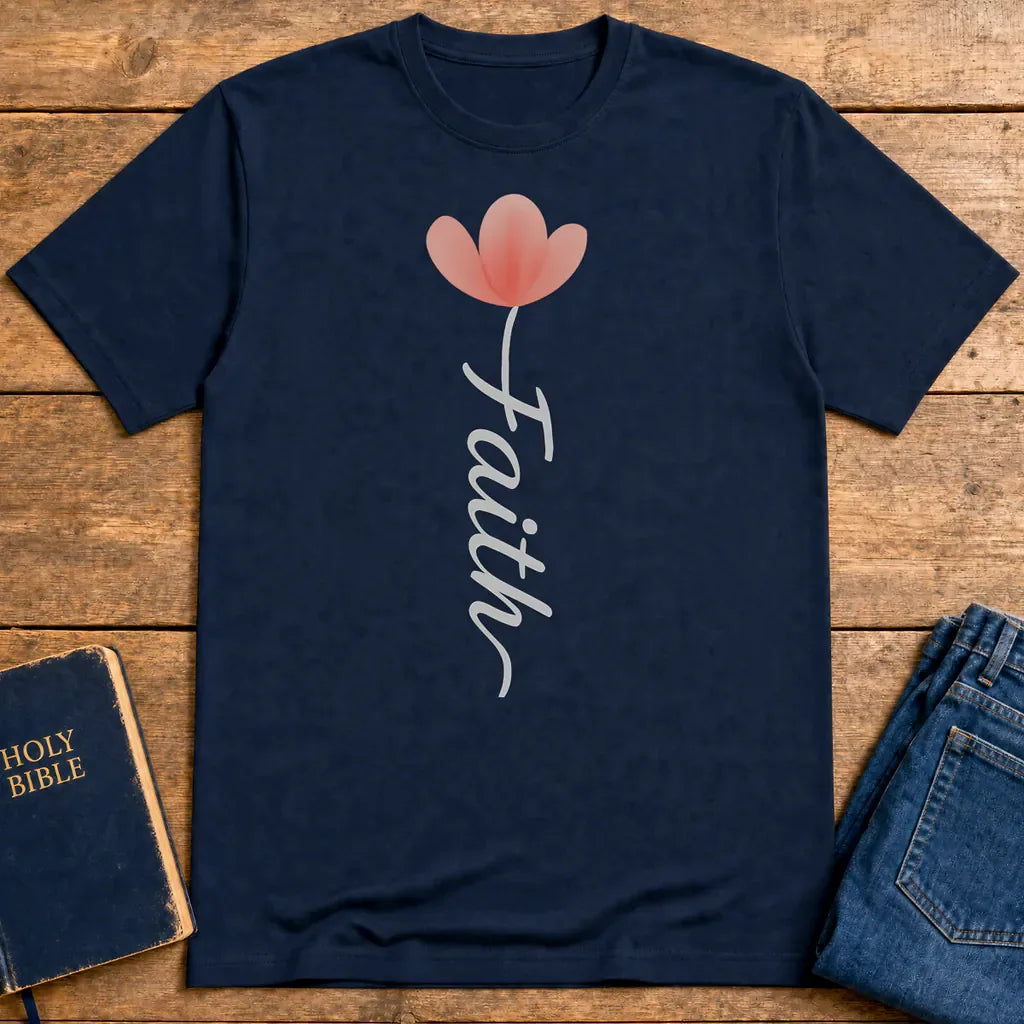 Faith Blossom T-Shirt - Navy