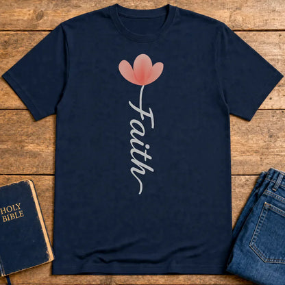 Faith Blossom T-Shirt - Navy