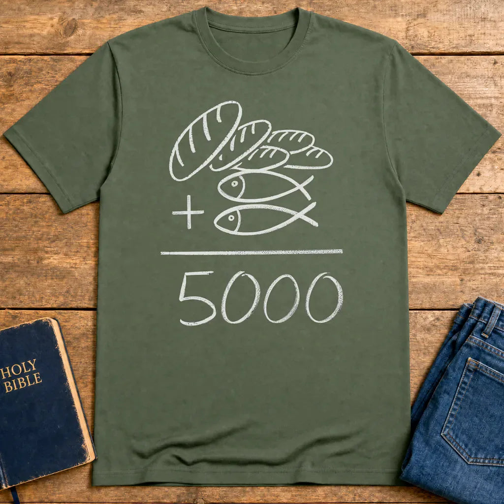 Loaves and Fishes Miracle T-Shirt - Military Green