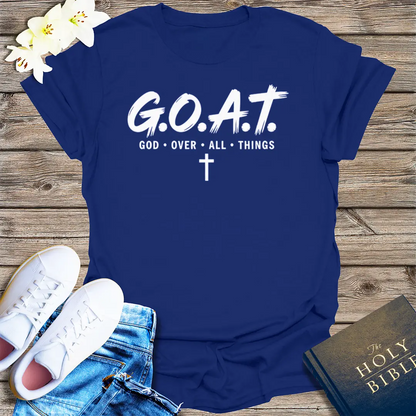 G.O.A.T. God Over All Things T-Shirt - Navy