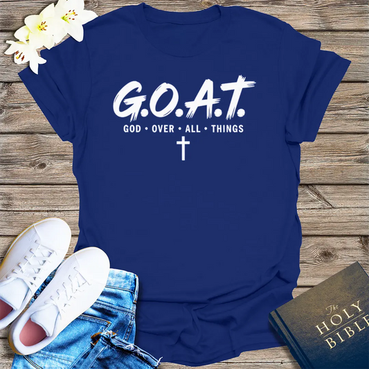 G.O.A.T. God Over All Things T-Shirt - Navy