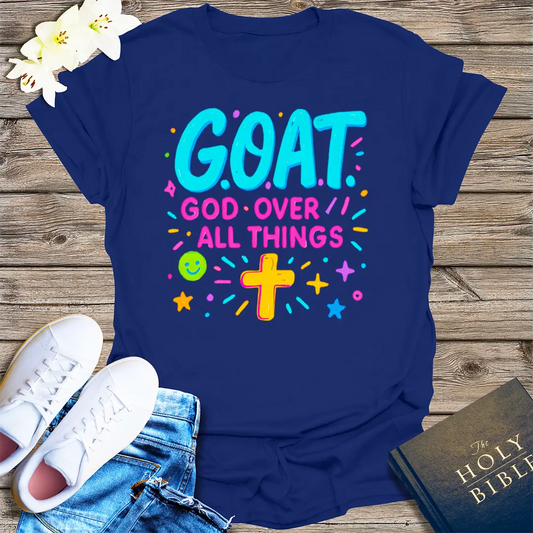 G.O.A.T. God Over All Things T-Shirt - Navy