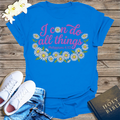 I Can Do All Things Daisy T-Shirt - Royal