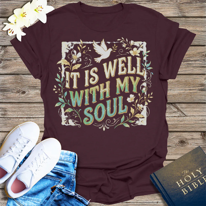 It Is Well With My Soul T-Shirt - Dark Chocolate