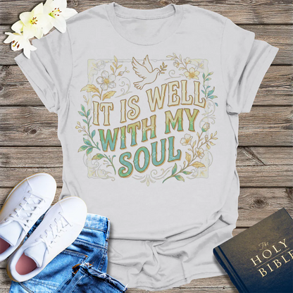 It Is Well With My Soul T-Shirt - Ice Grey