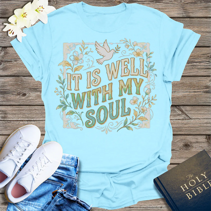 It Is Well With My Soul T-Shirt - Light Blue