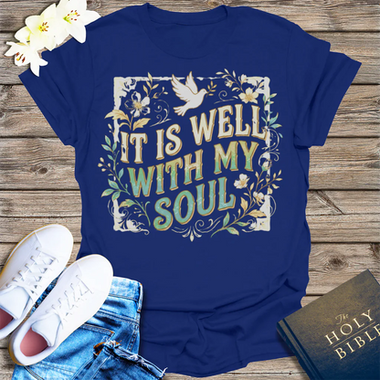 It Is Well With My Soul T-Shirt - Navy