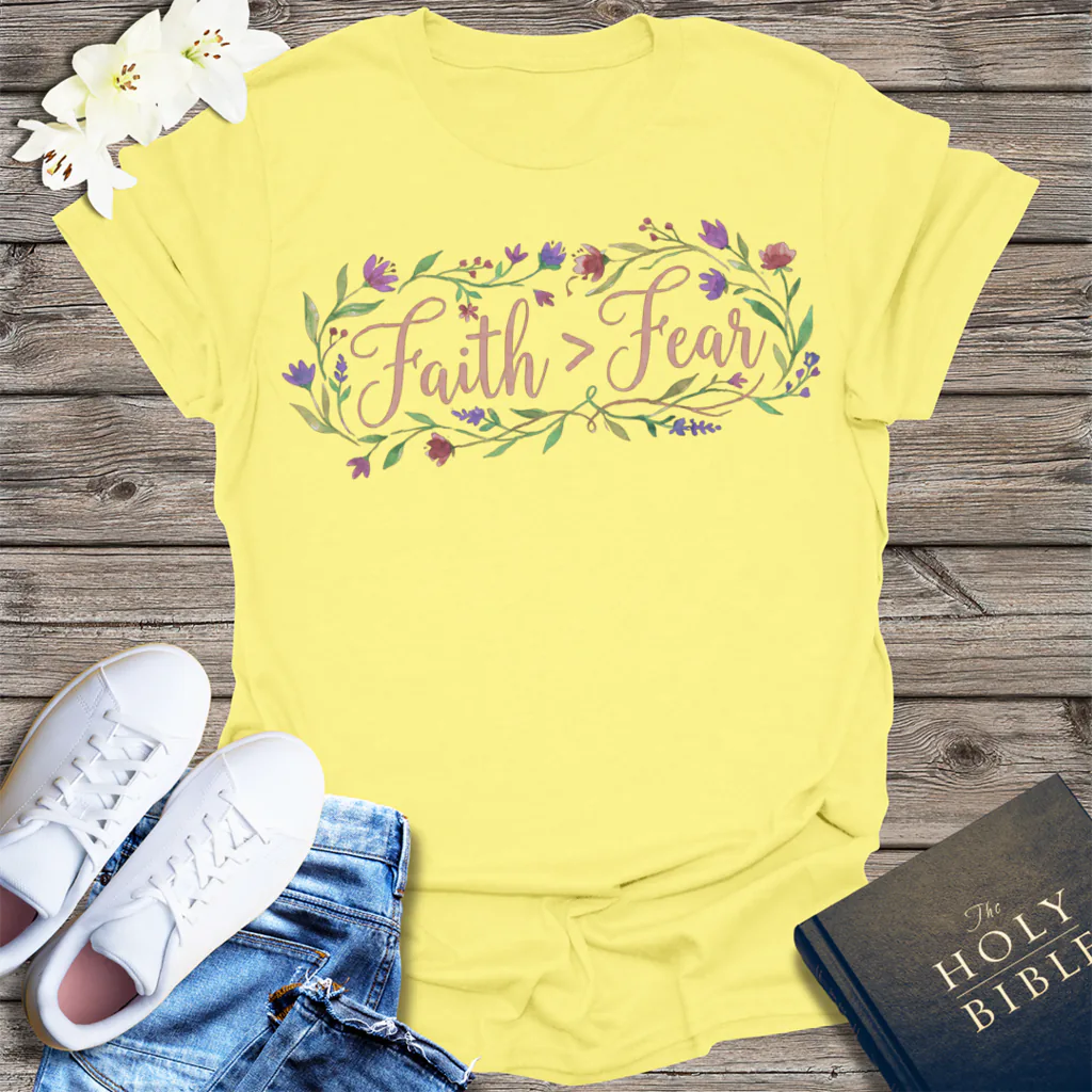 Faith Over Fear T-Shirt - Cornsilk