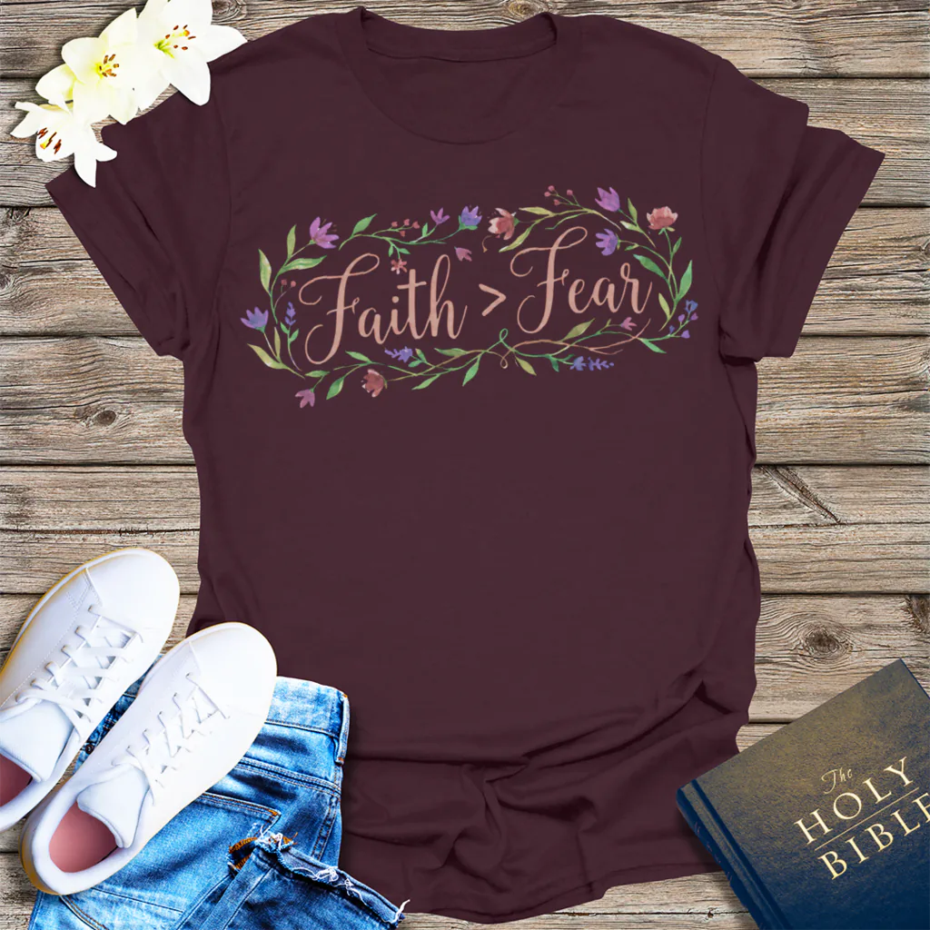 Faith Over Fear T-Shirt - Dark Chocolate