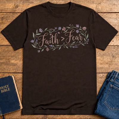 Faith Over Fear T-Shirt - Dark Chocolate
