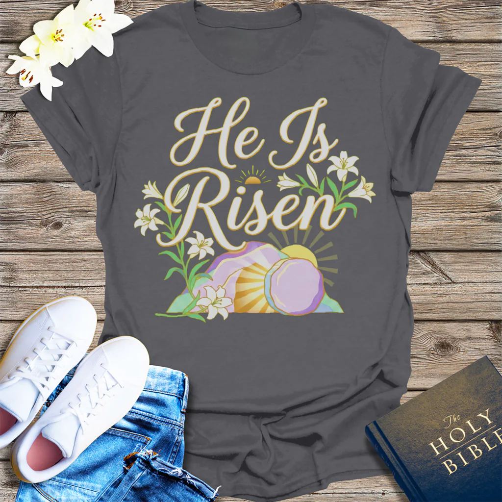 He Is Risen T-Shirt - Charcoal