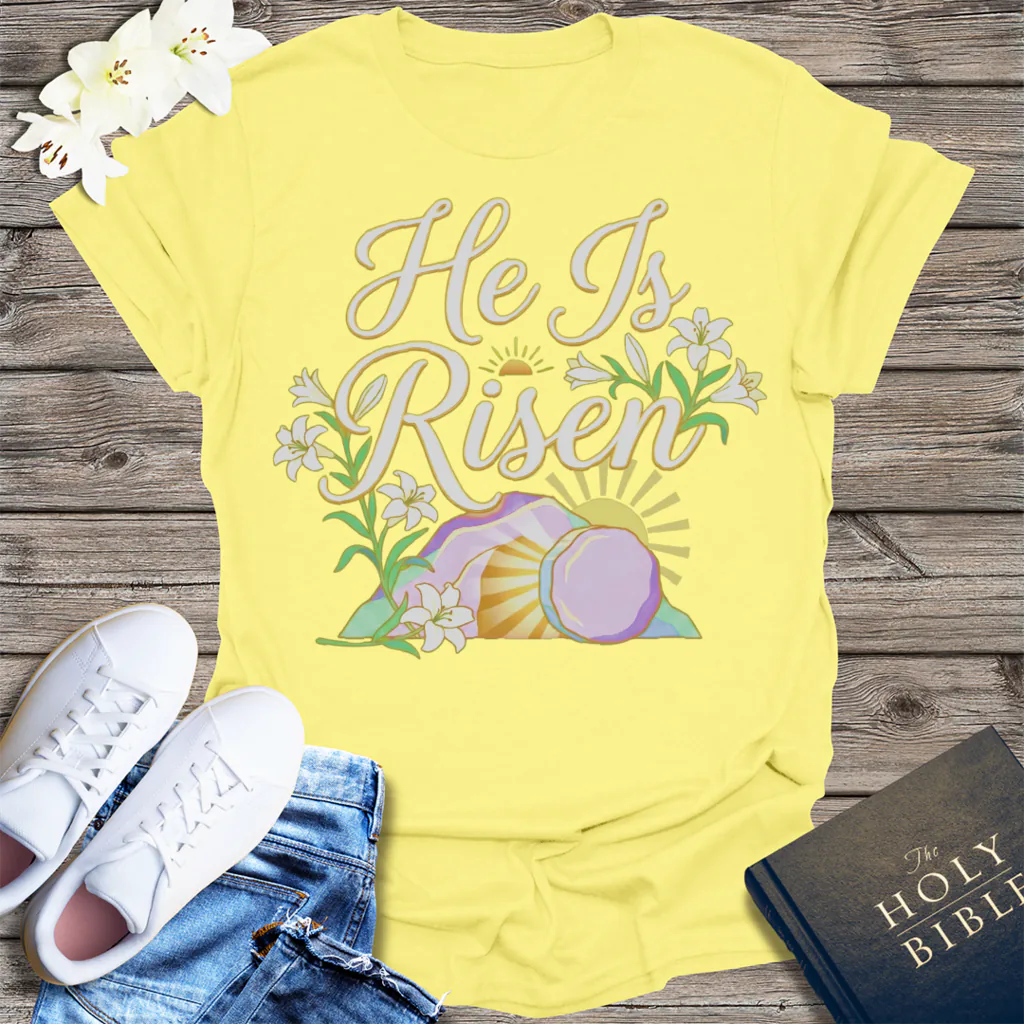 He Is Risen T-Shirt - Cornsilk
