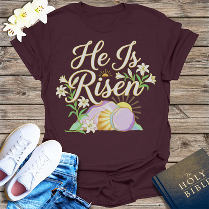 He Is Risen T-Shirt - Dark Chocolate