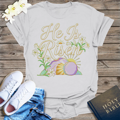 He Is Risen T-Shirt - Ice Grey