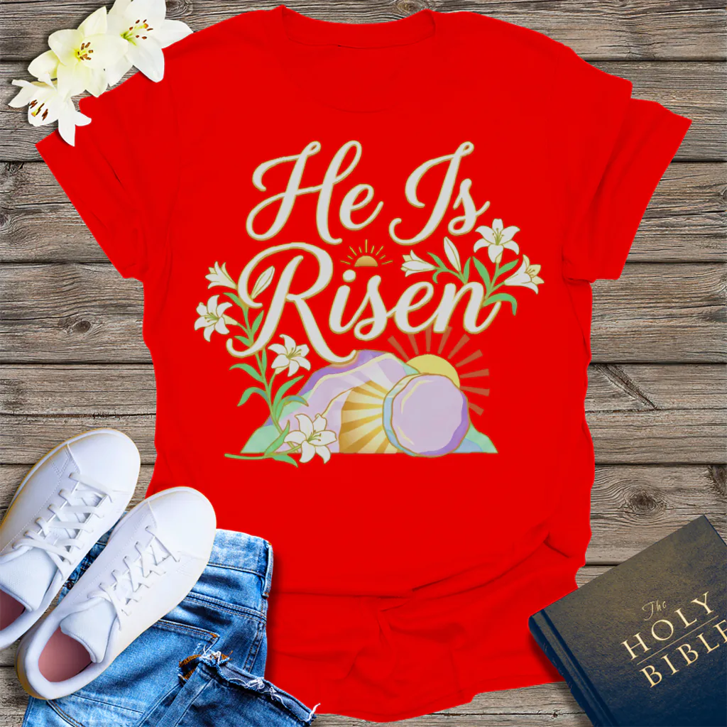 He Is Risen T-Shirt - Red