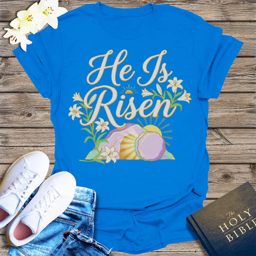 He Is Risen T-Shirt - Royal