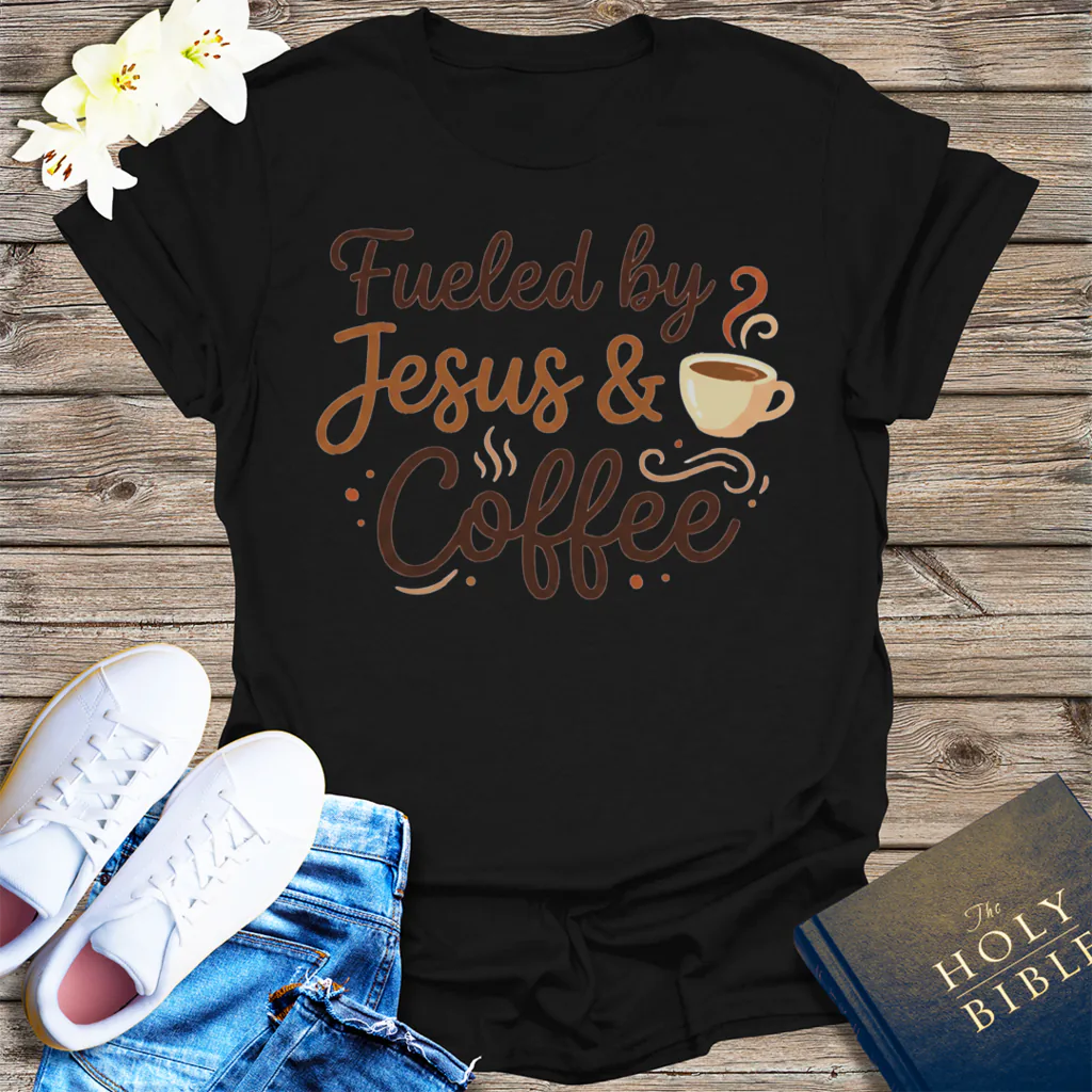 Fueled by Jesus & Coffee T-Shirt - Black