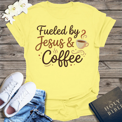 Fueled by Jesus & Coffee T-Shirt - Cornsilk