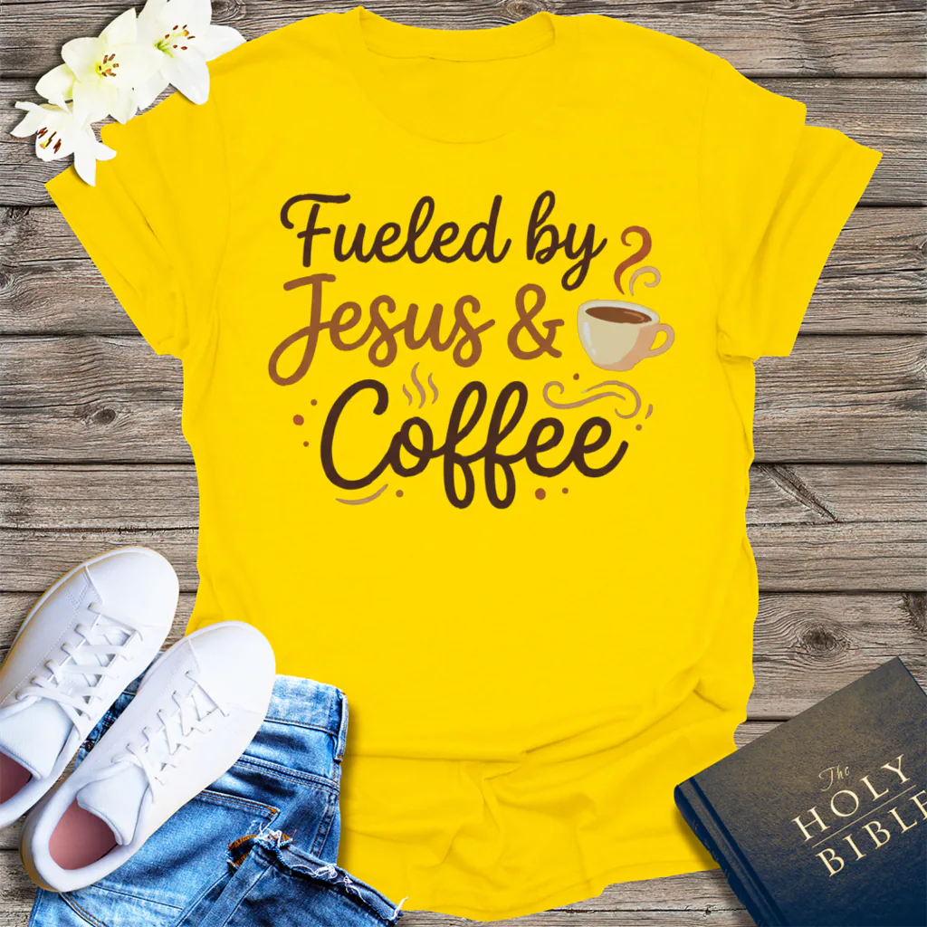 Fueled by Jesus & Coffee T-Shirt - Daisy