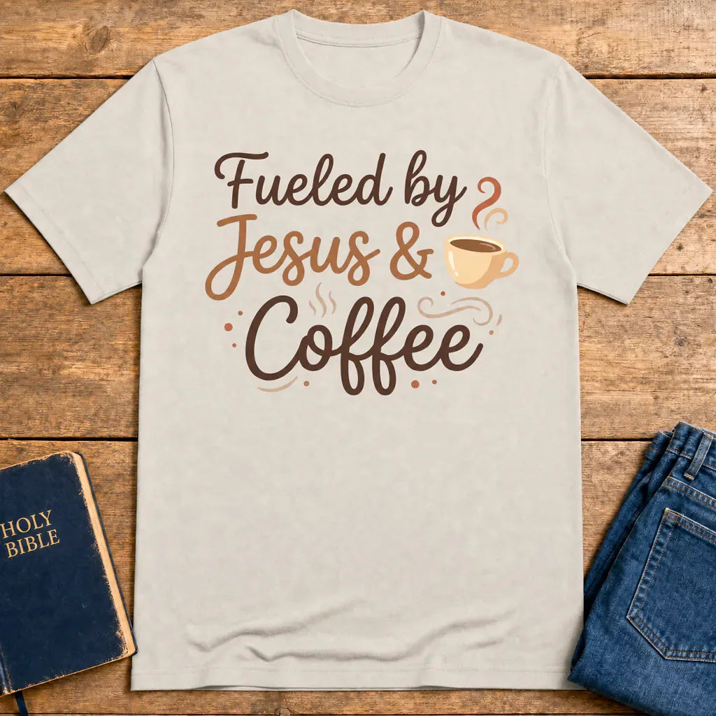 Fueled by Jesus & Coffee T-Shirt - Ice Grey