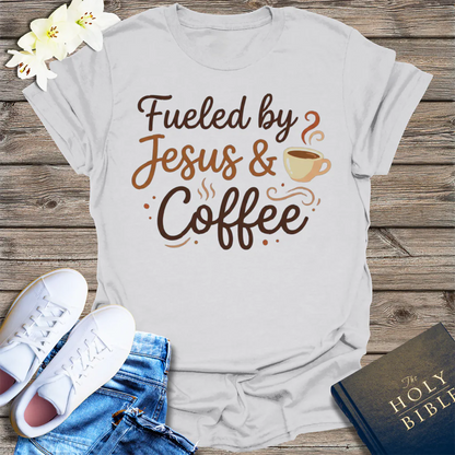 Fueled by Jesus & Coffee T-Shirt - Ice Grey