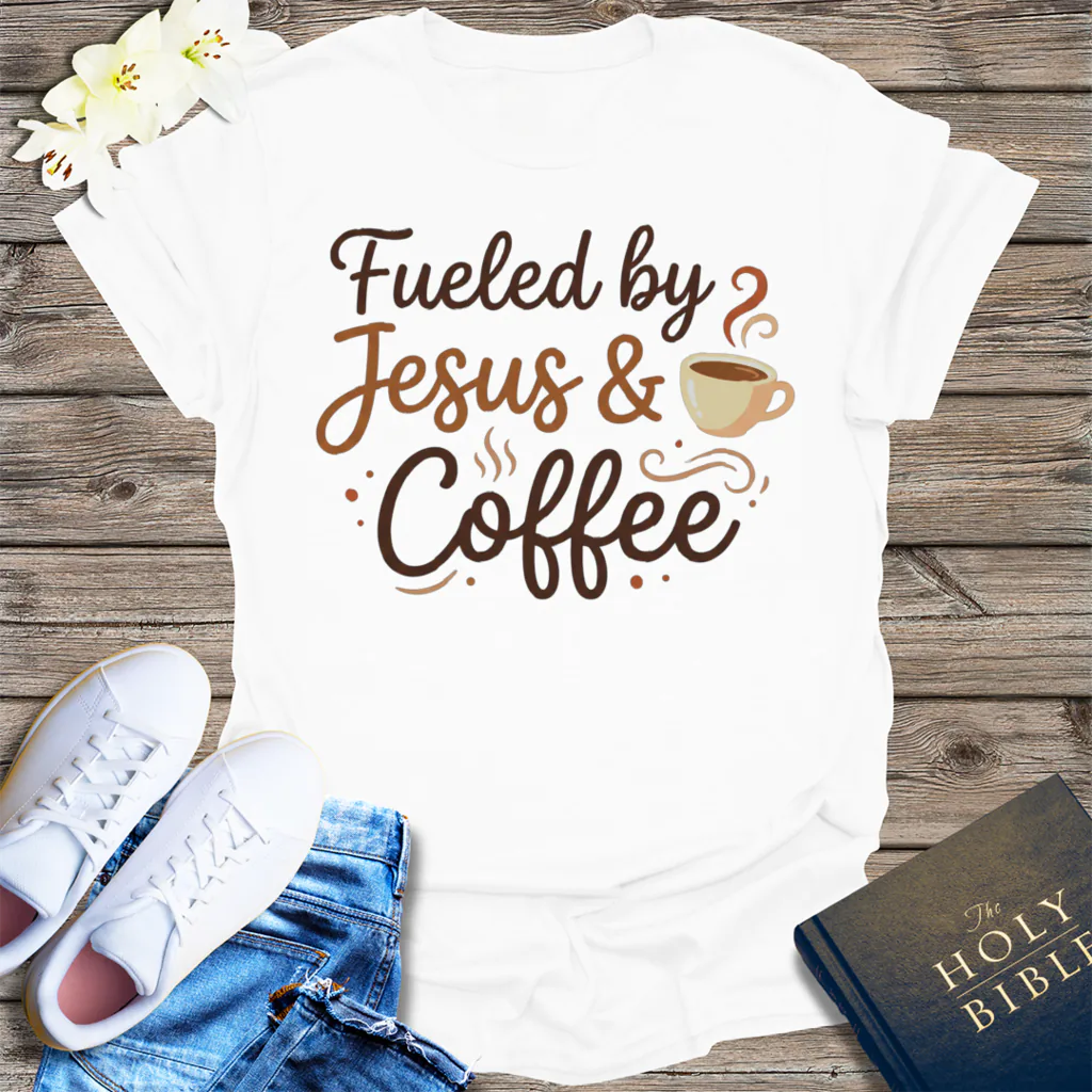 Fueled by Jesus & Coffee T-Shirt - White