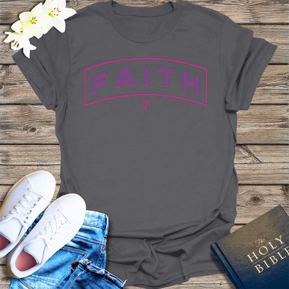 Bold FAITH Arch T-Shirt - Charcoal