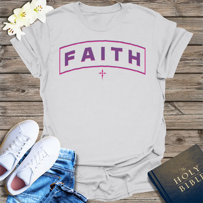 Bold FAITH Arch T-Shirt - Ice Grey
