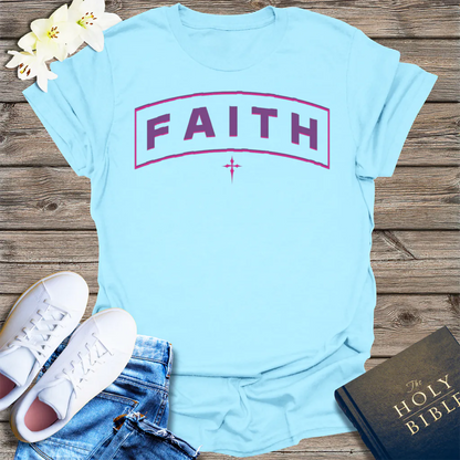 Bold FAITH Arch T-Shirt - Light Blue