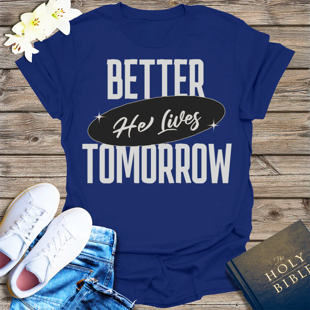 He Lives Better Tomorrow T-Shirt - Navy